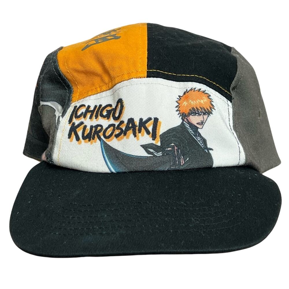 ICHIGO KUROSAKI FIVE PANEL HAT 5panel camper Bleach Manga Anime kanji logo RARE